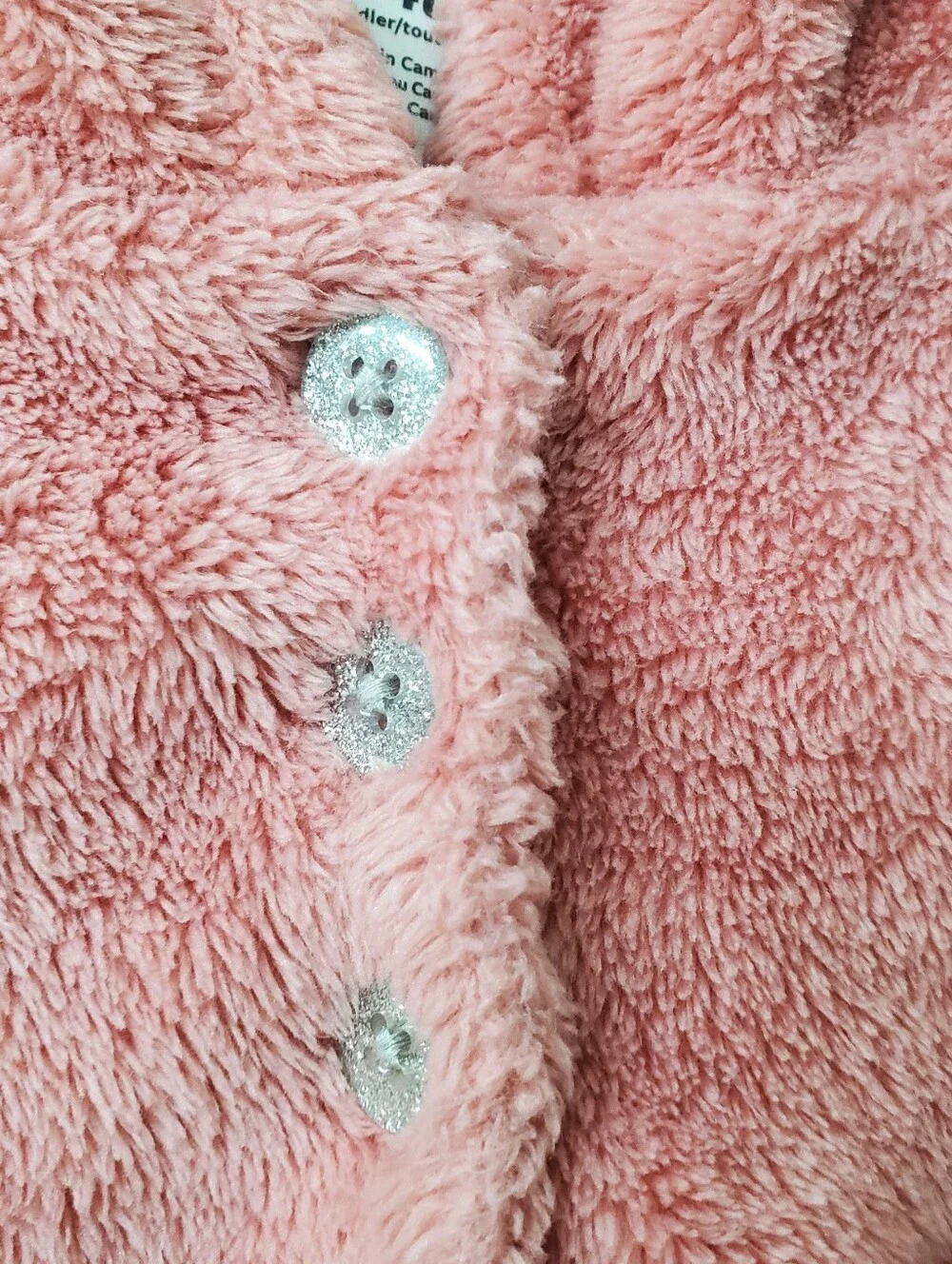 Carter's Girls Pink Rose Cozy Plush Fleece Hooded Pullover Sweater Top 4T